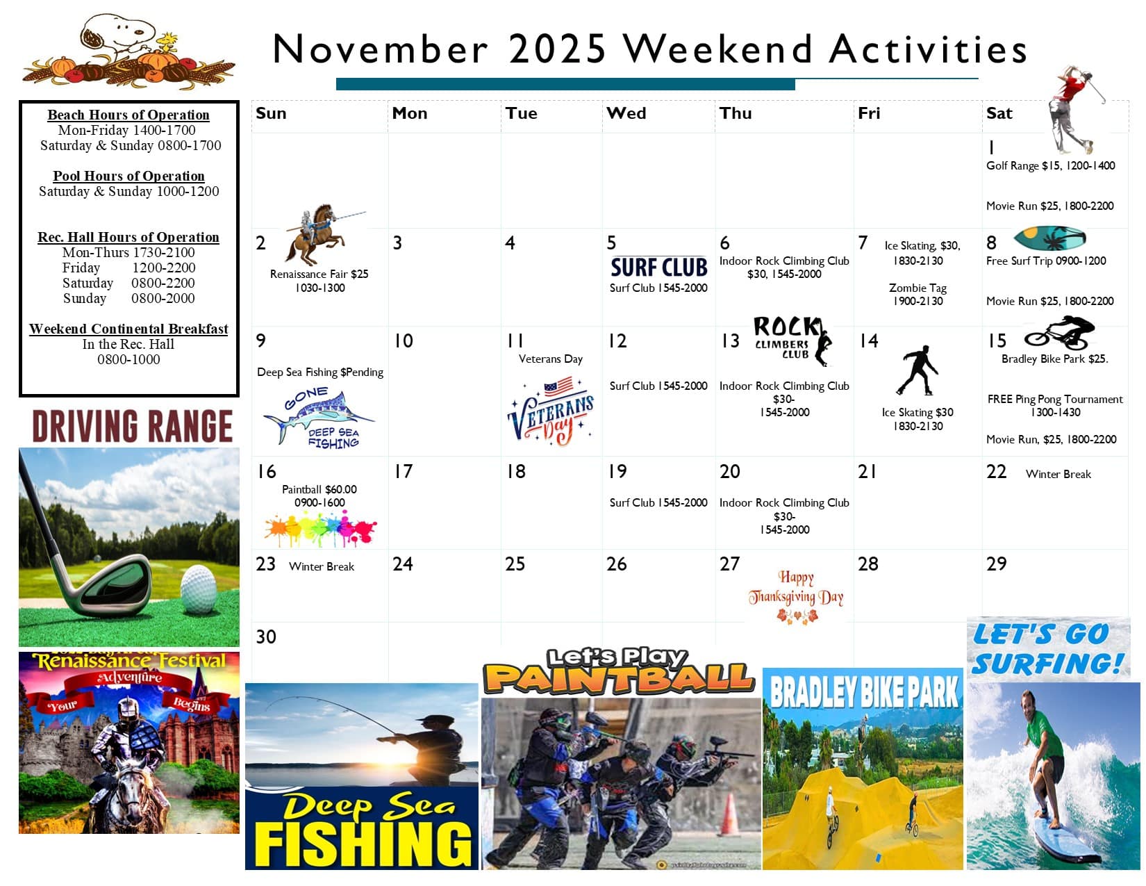 Oct 2025 Weekend Activities Calendar